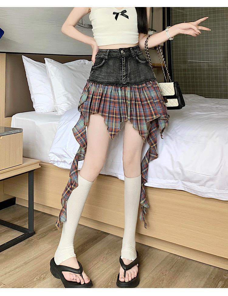 【bottoms】イレギュラー切り替えデニムスカートG22402