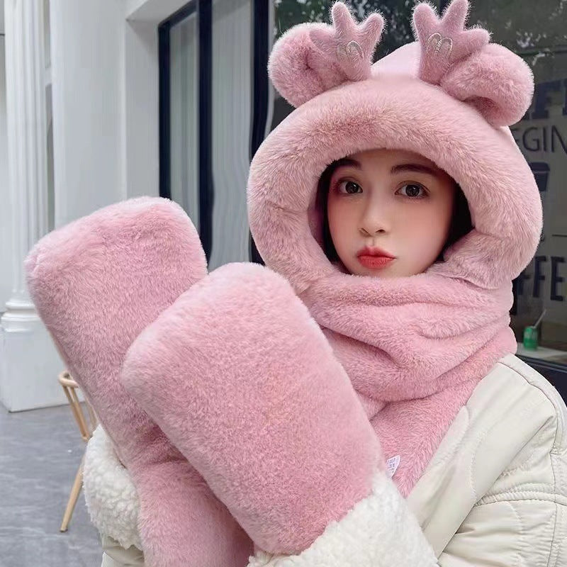 【小物】あったか一体化帽子F8310