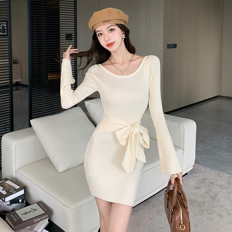 【dress】フレアスリーブ秋冬タイトワンピースG24377