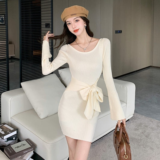 【dress】フレアスリーブ秋冬タイトワンピースG24377