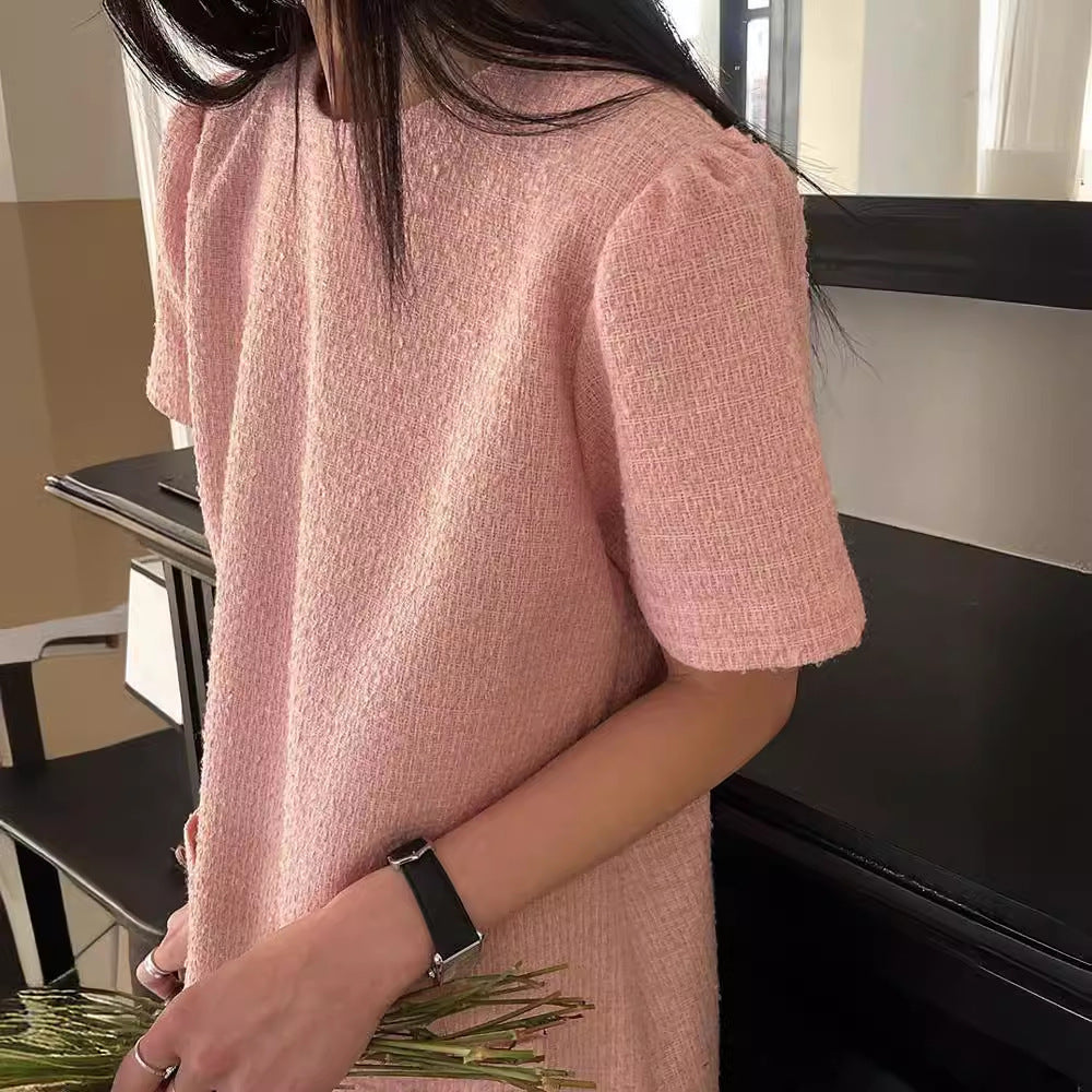 【dress】長袖ギャザーシャツワンピースF7907