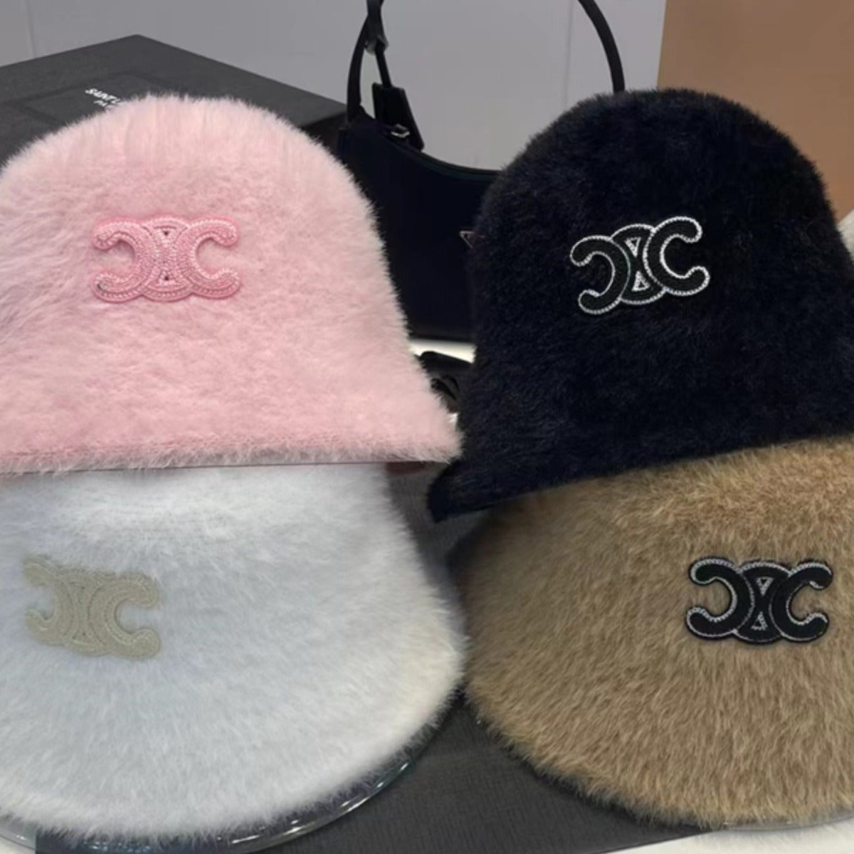 【小物】4色ふわふわサファリハットF8418