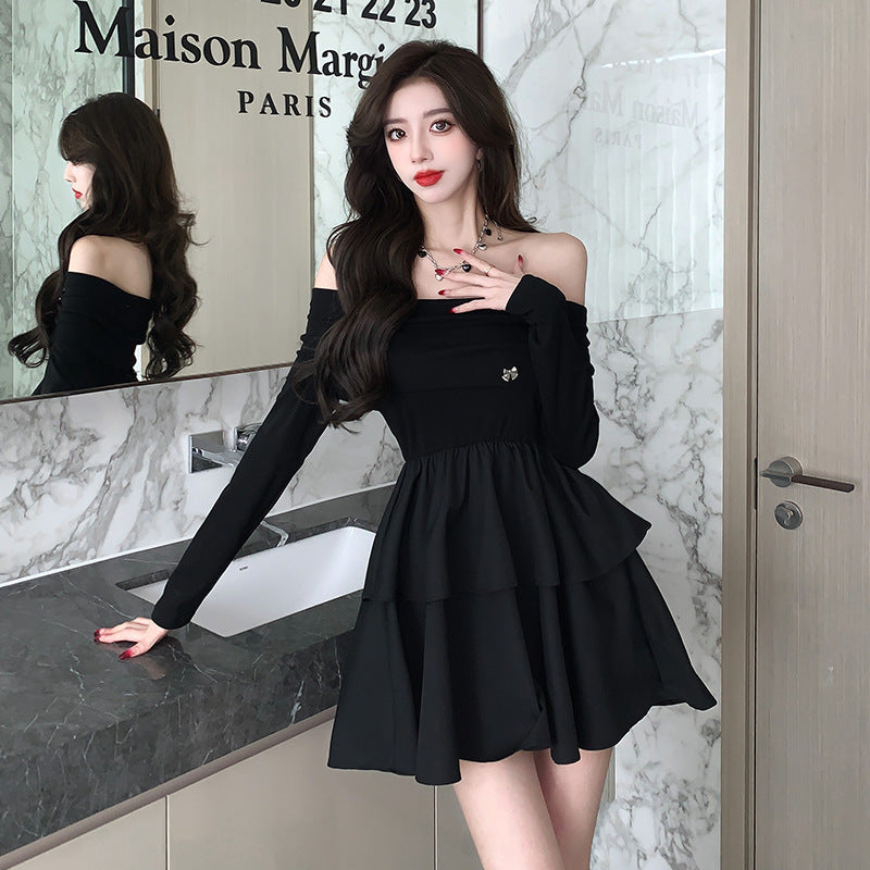 【dress】オフショルダー長袖デートワンピースG23286