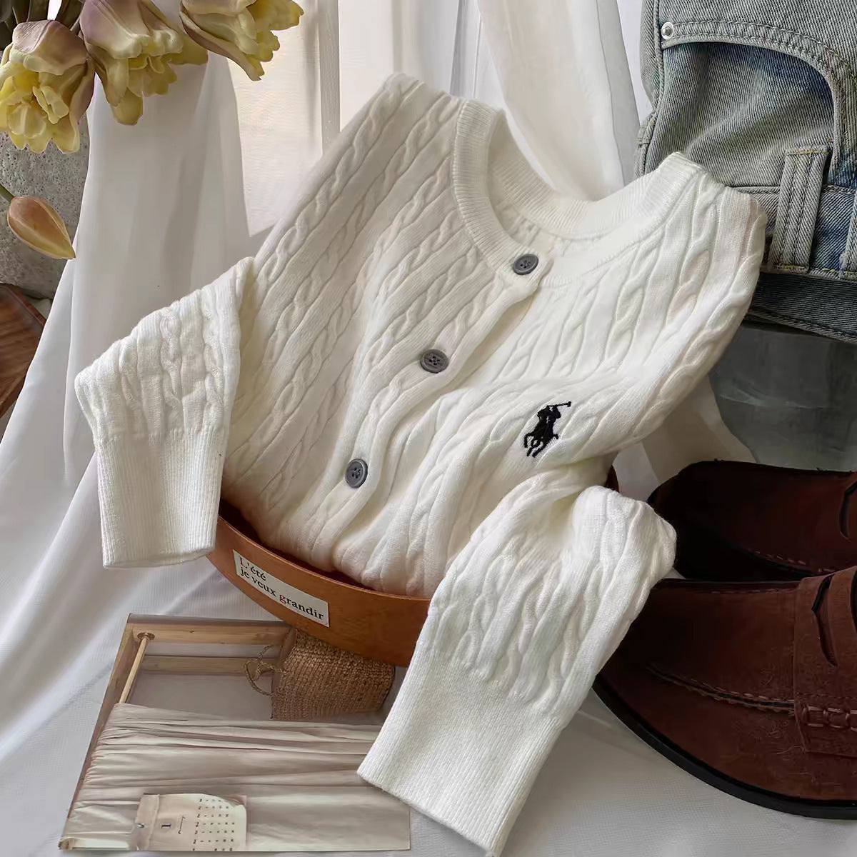 【outer】長袖ニットカーディガンF8217