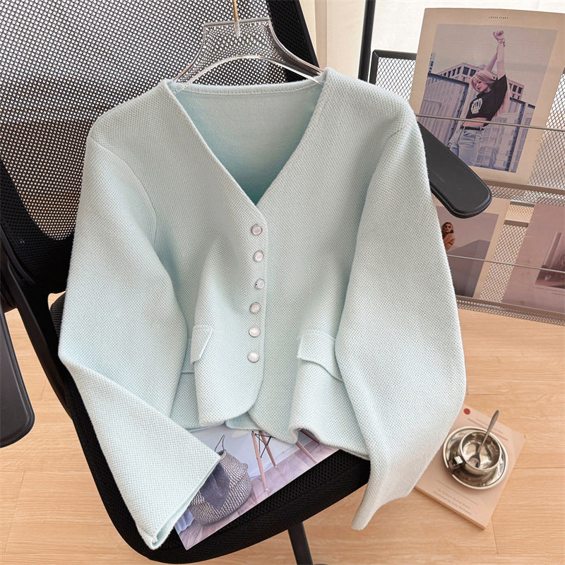 【outer】VネックニットカーディガンG23241