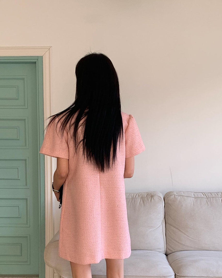 【dress】長袖ギャザーシャツワンピースF7907