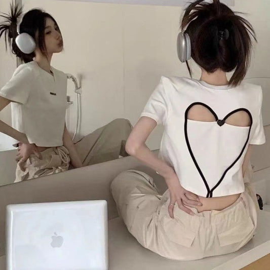 【tops】ハート柄TシャツG22036