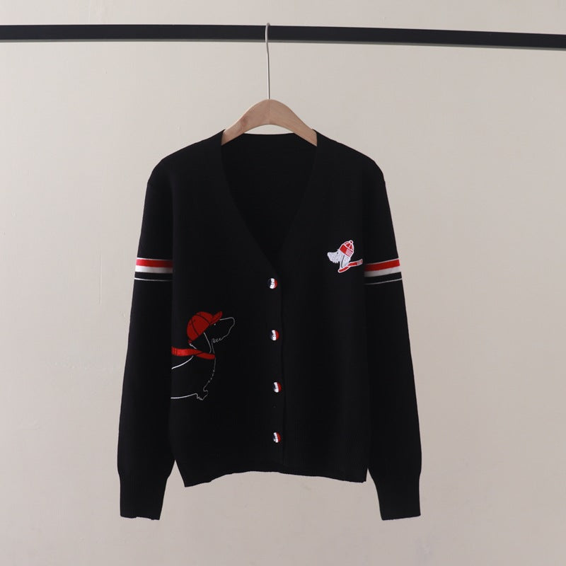 【outer】VネックニットカーディガンG23538