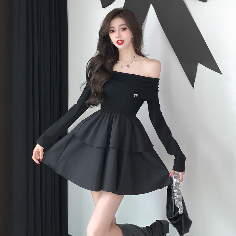 【dress】オフショルダー長袖デートワンピースG23286