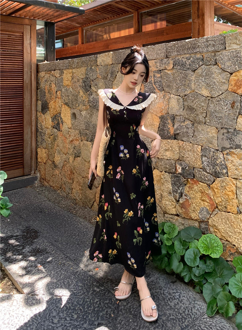 【dress】ドールカラー花柄ワンピースG21737