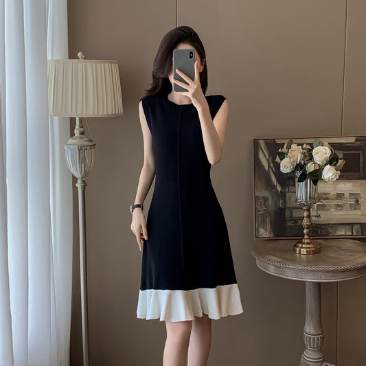 【dress】フリル体型カバーニットワンピースG21827