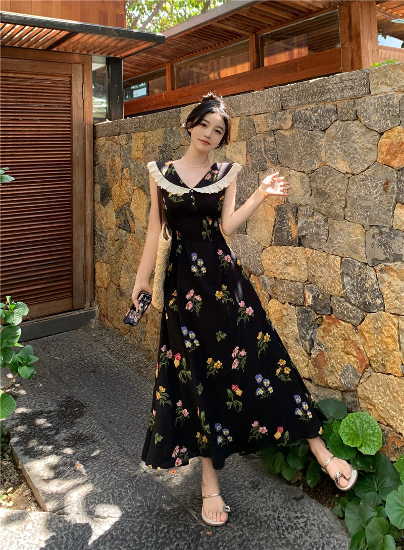【dress】ドールカラー花柄ワンピースG21737