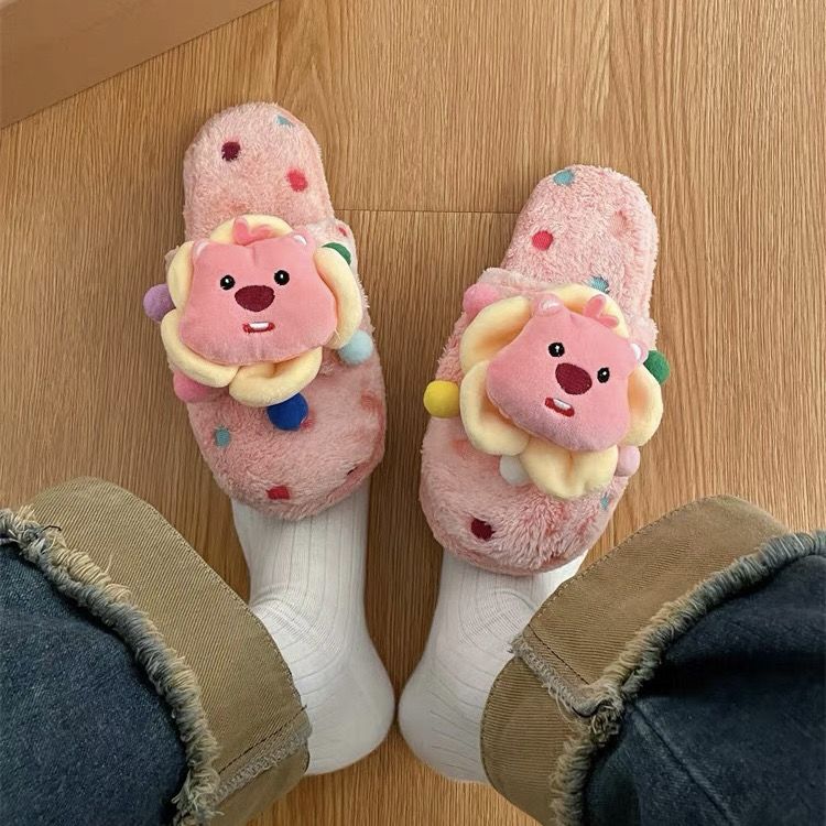 【shoes】可愛いふわふわファースリッパF8456