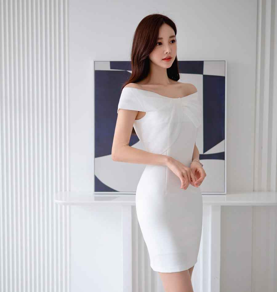【dress】オフショルダーリボンデートワンピースG21671