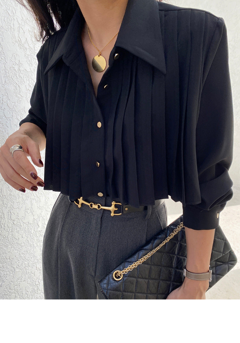 【tops】ラペルギャザーブラウスF8375