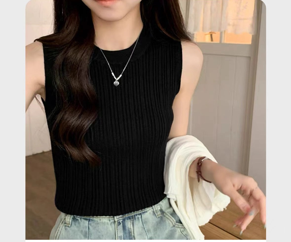 【tops】6色ニットタンクトップF7583