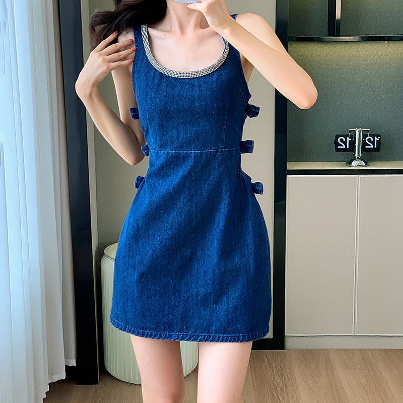 【dress】ノースリーブデニムデートワンピースG21970