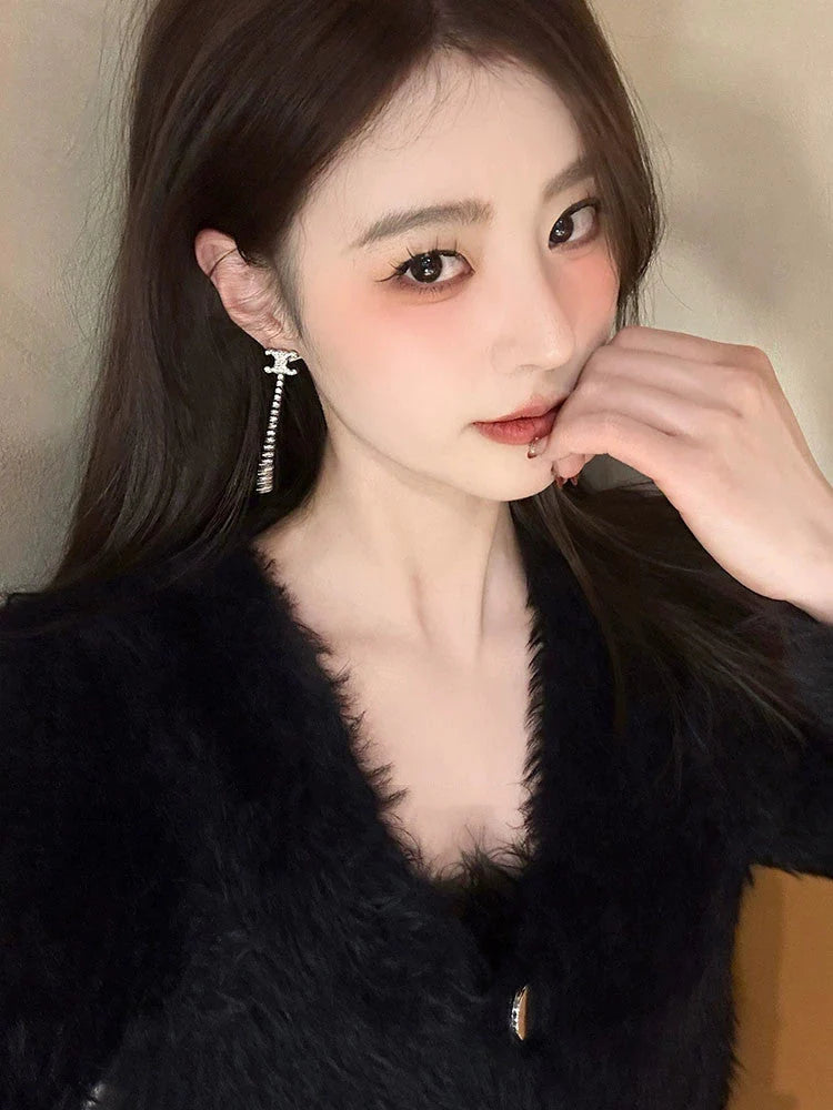 【小物】ラインストーンロングピアスアクセサリーG21606