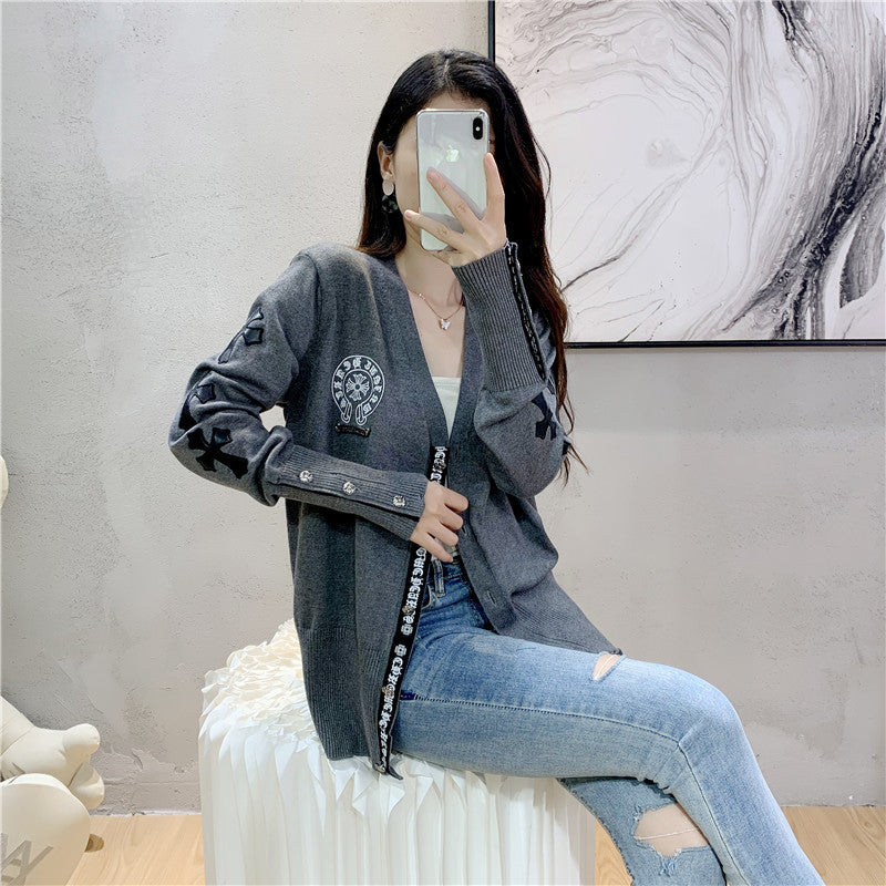 【outer】3色VネックニットカーディガンG23451