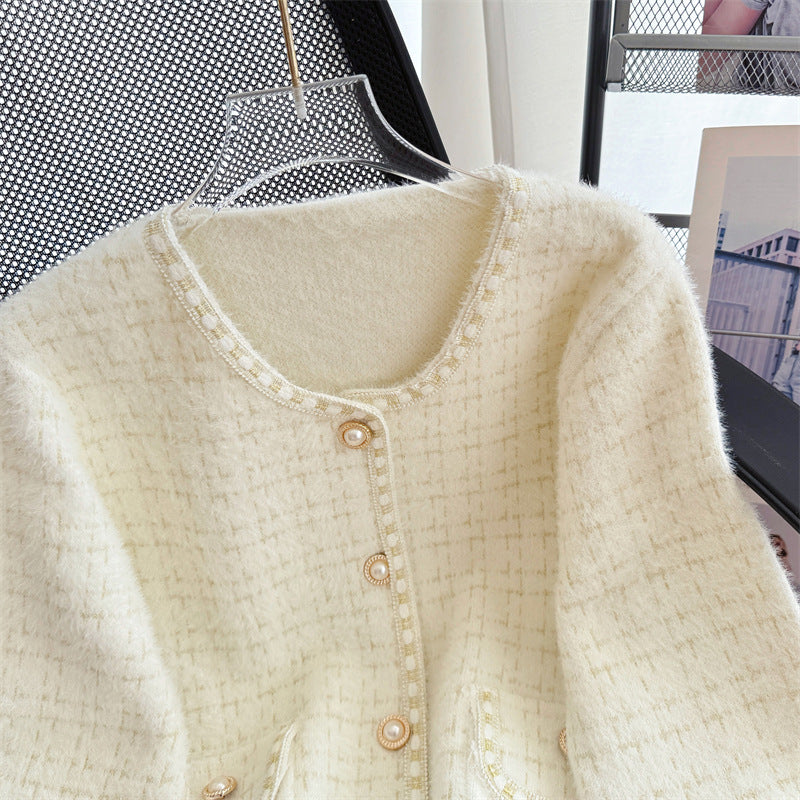 【outer】ラウンドネックニットカーディガンG23239