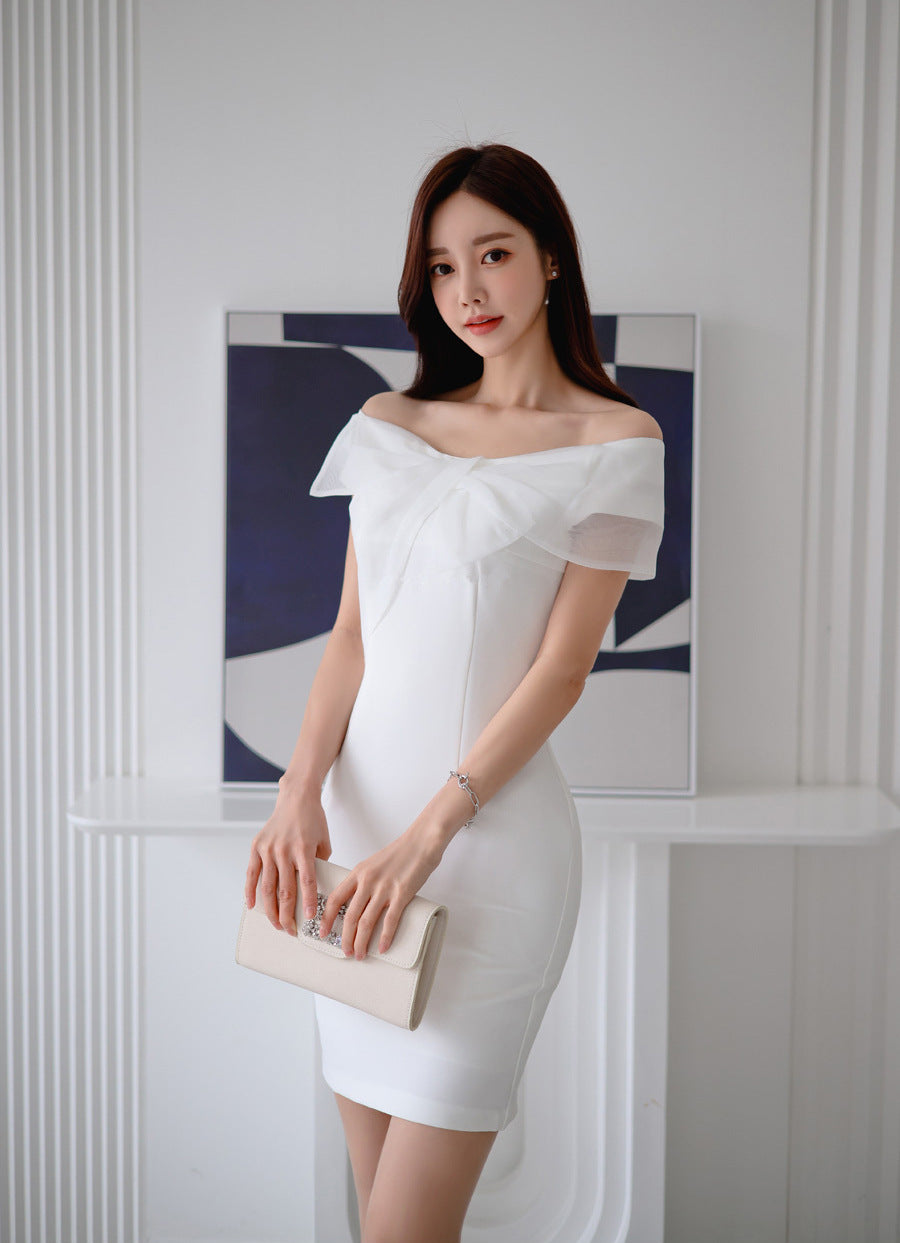 【dress】オフショルダーリボンデートワンピースG21671