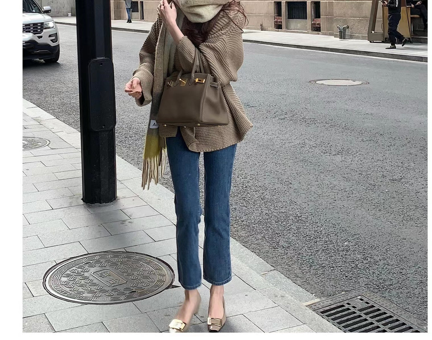 【outer】VネックニットカーディガンG23237