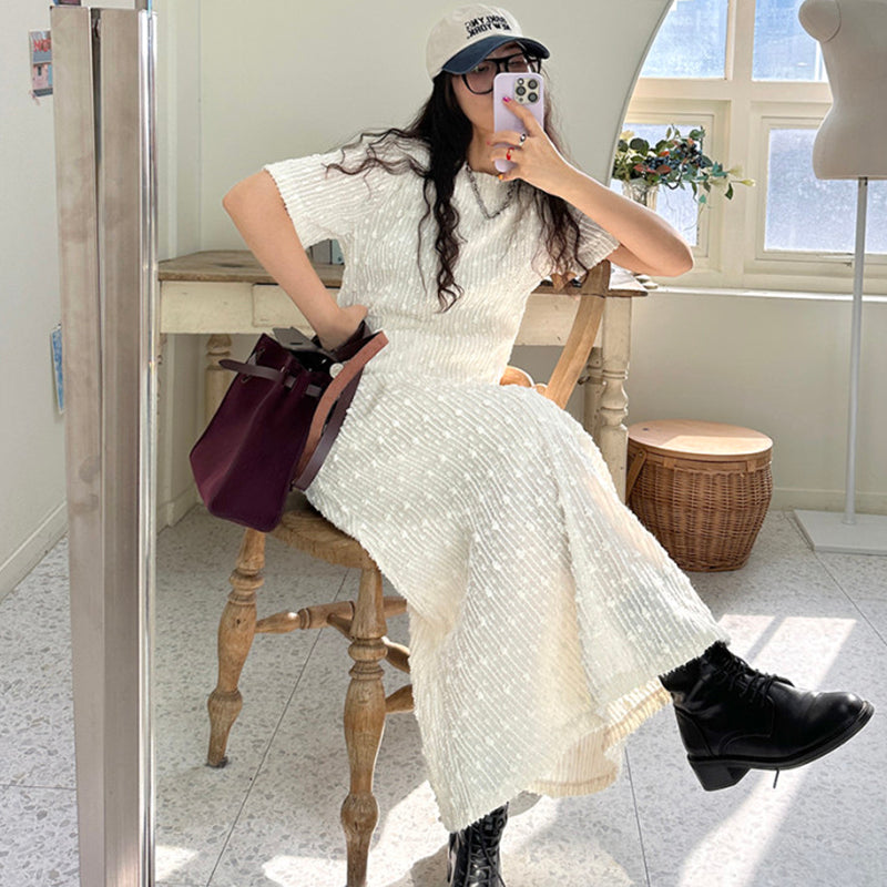 【dress】ラウンドネックデートワンピースG21972