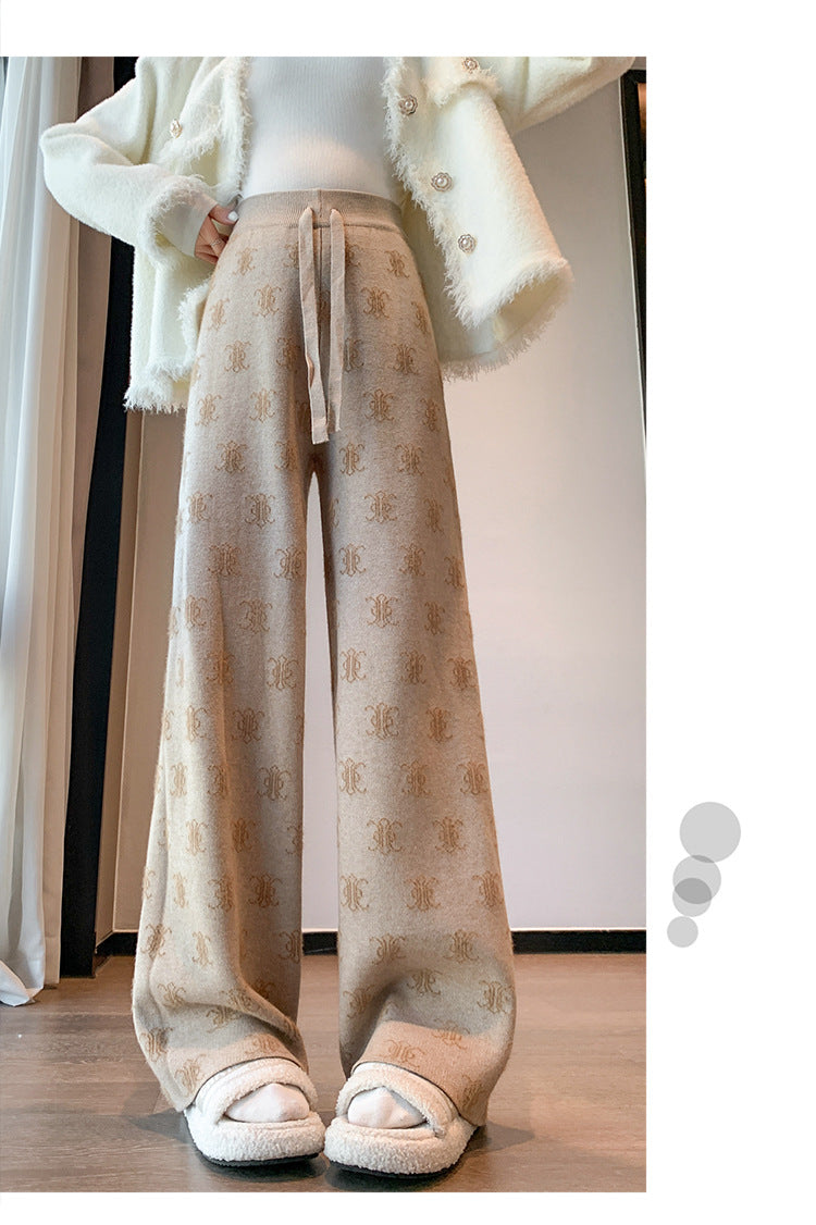 【bottoms】裏起毛ニットガウチョパンツG24497