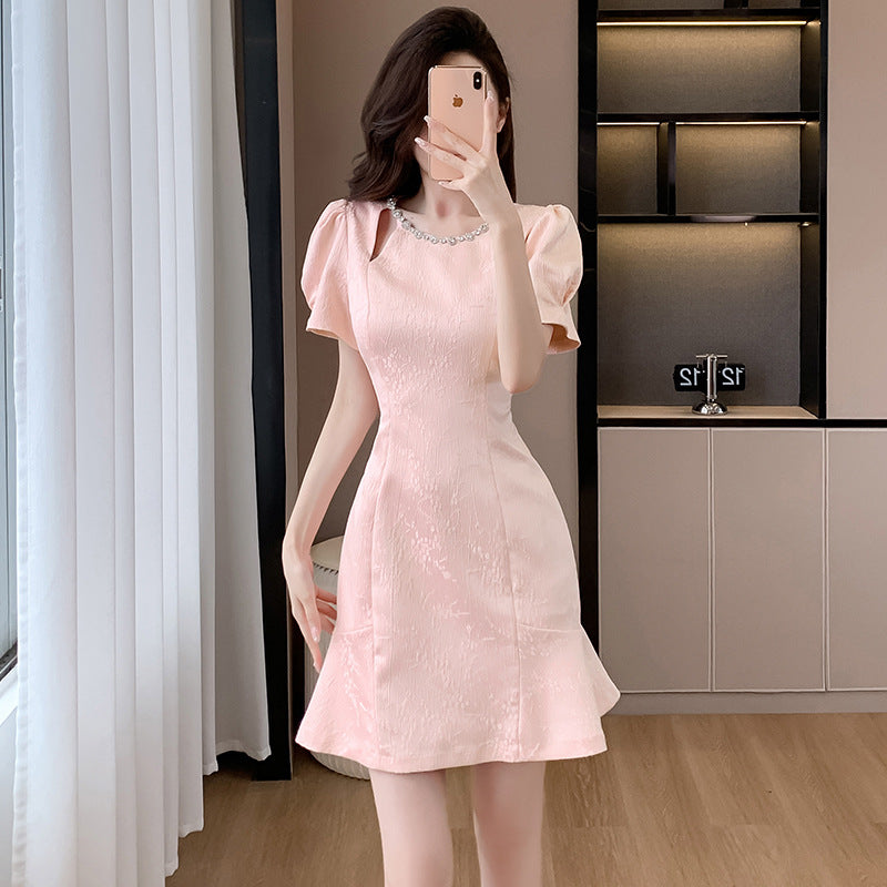 【dress】透かし彫りフリルデートワンピースG22114