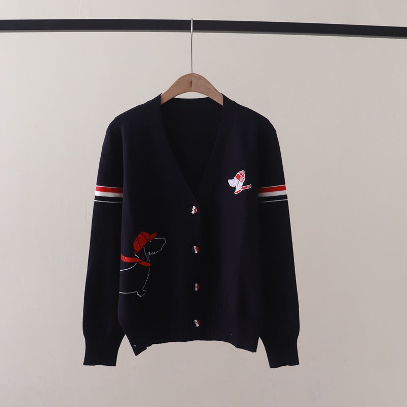 【outer】VネックニットカーディガンG23538