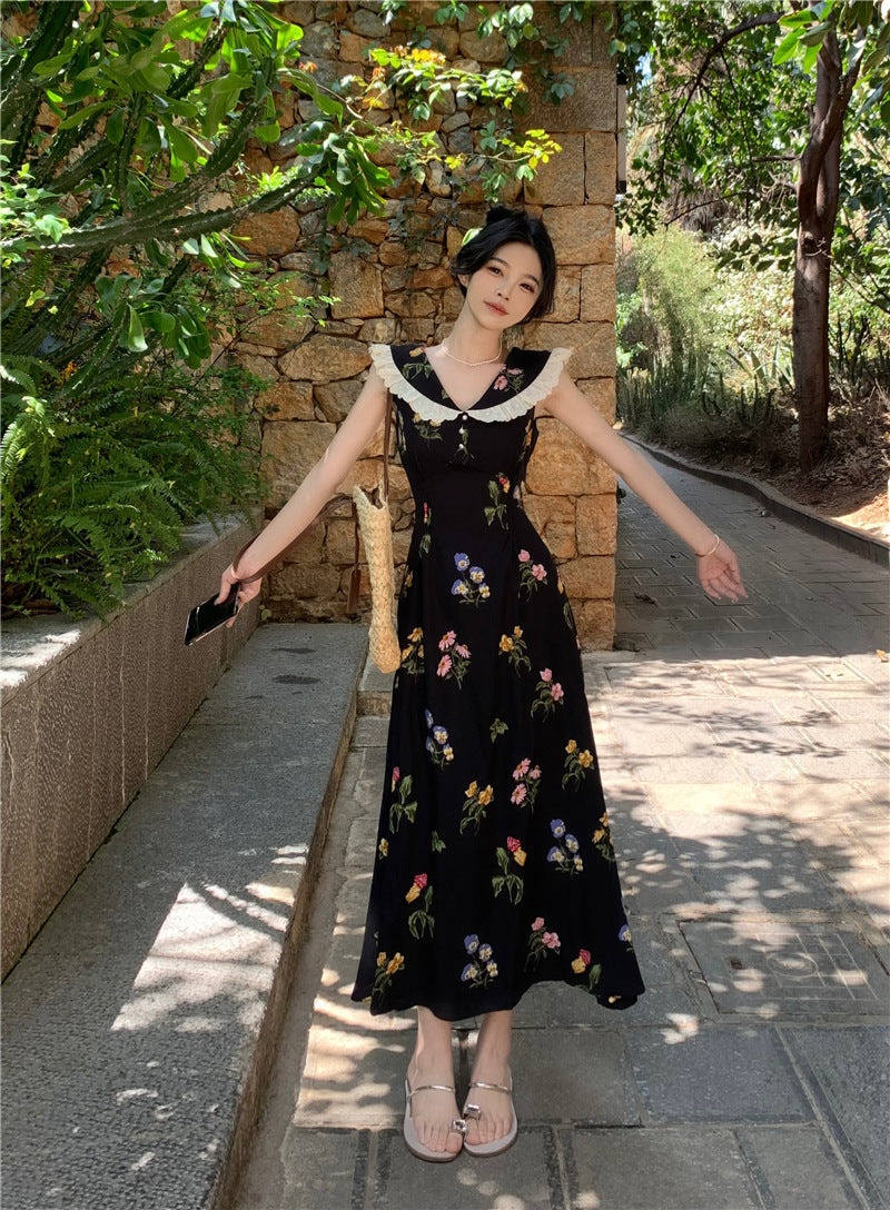 【dress】ドールカラー花柄ワンピースG21737