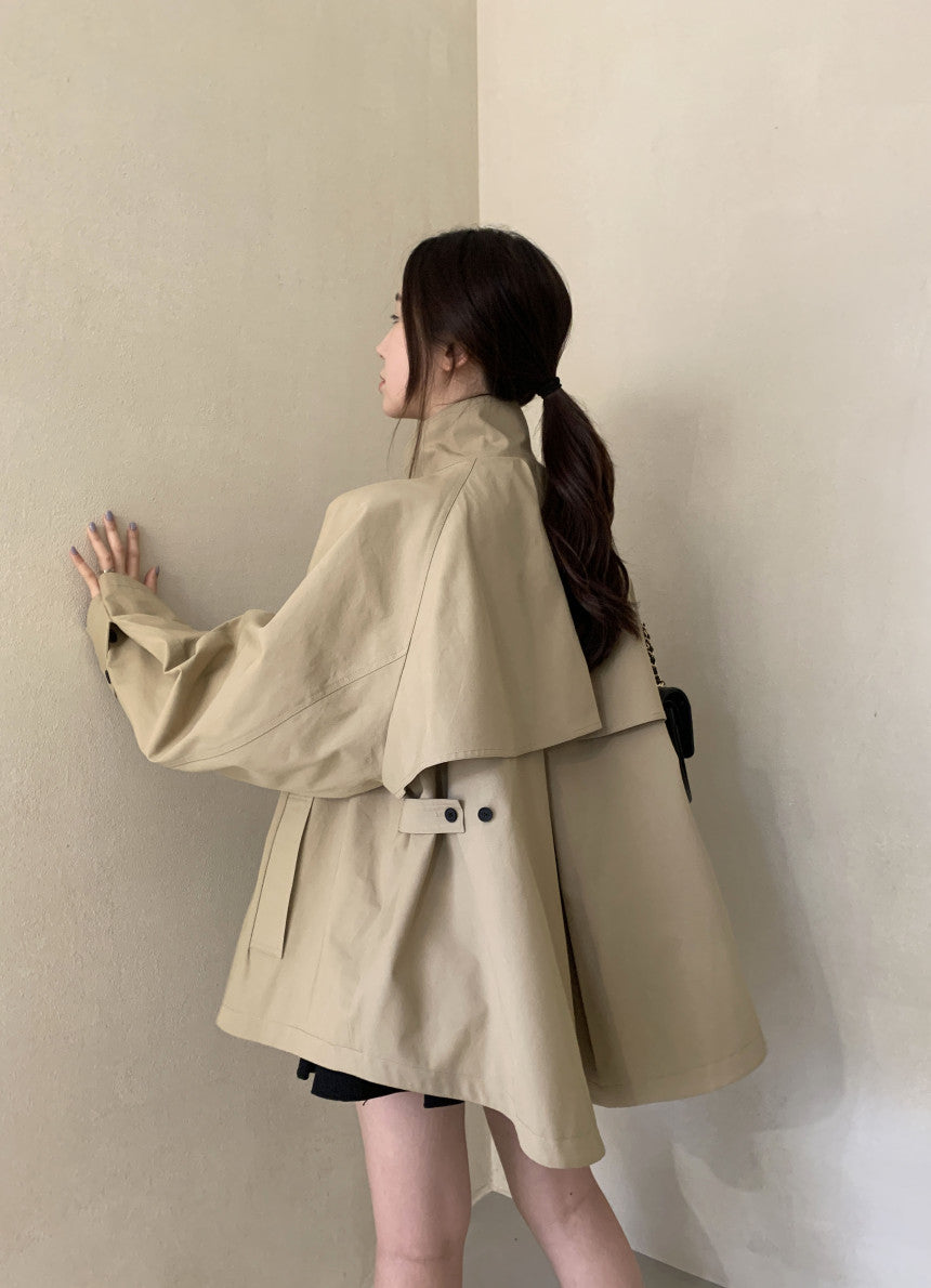 【outer】バンドカラーコートF8379