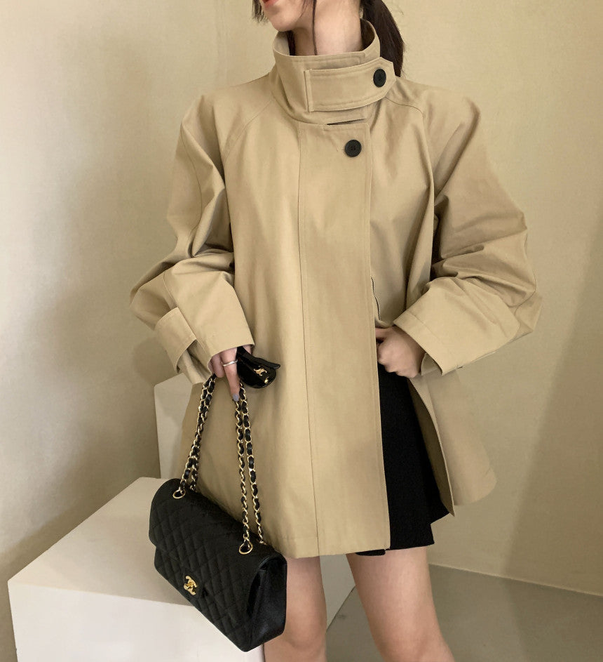 【outer】バンドカラーコートF8379