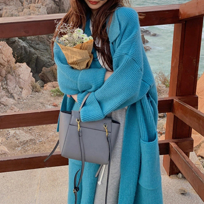 【outer】大きいラペルニットカーディガンF8323