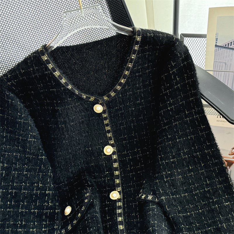 【outer】ラウンドネックニットカーディガンG23239