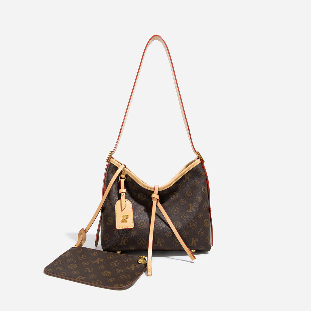 【小物】2色大容量ショルダーバッグF8152