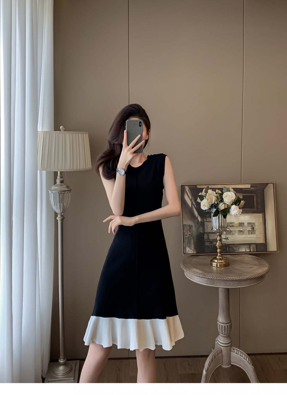 【dress】フリル体型カバーニットワンピースG21827