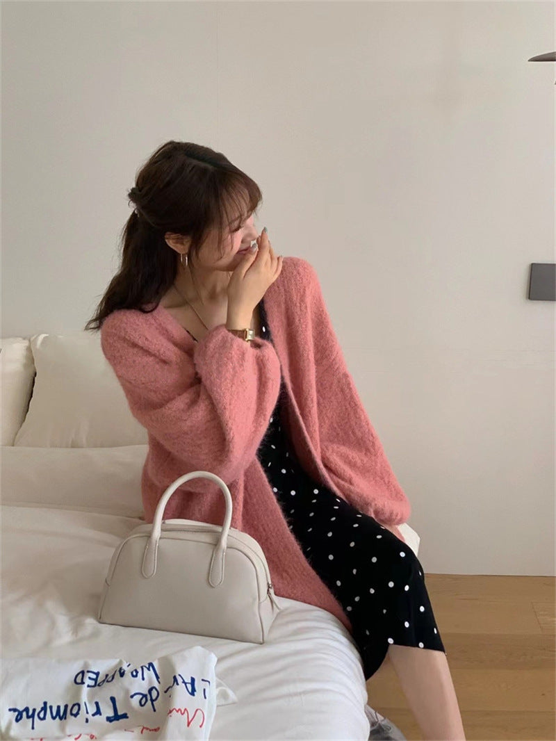 【outer】4色ニットカーディガンF8365