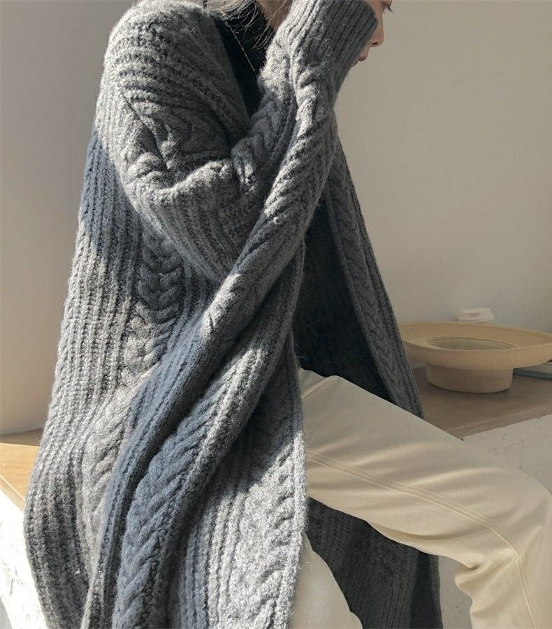 【outer】ゆったりニットカーディガンF8335