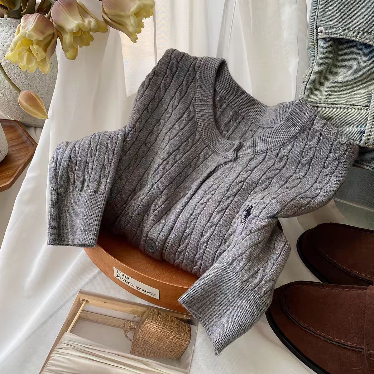 【outer】長袖ニットカーディガンF8217