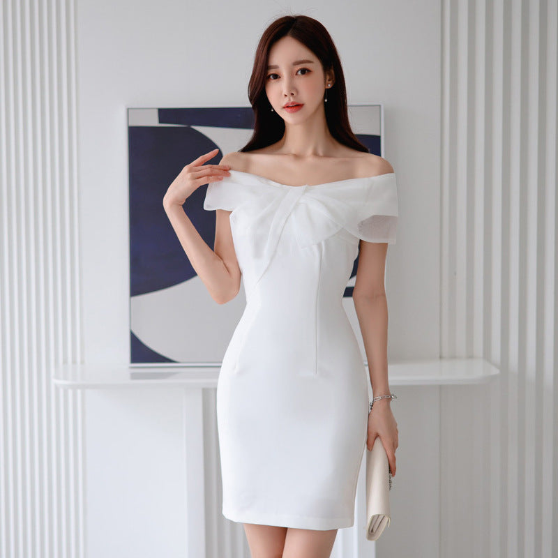 【dress】オフショルダーリボンデートワンピースG21671