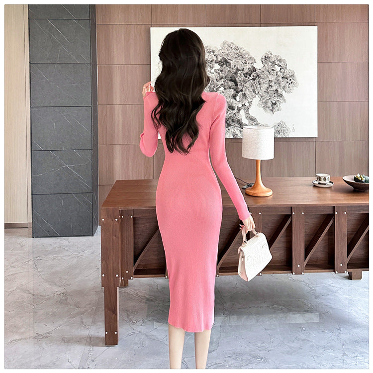 【dress】秋冬タイトニットワンピースG24439