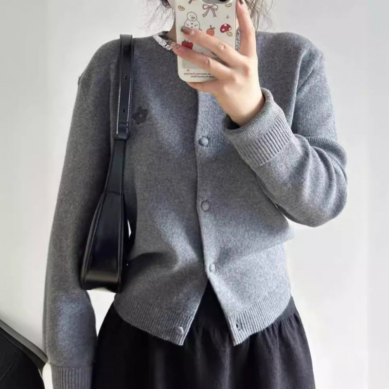 【outer】デザインニットカーディガンG23238