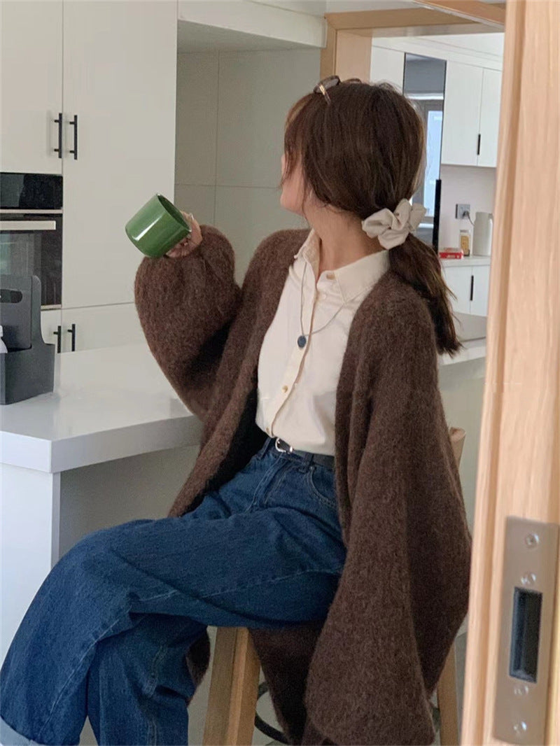 【outer】4色ニットカーディガンF8365