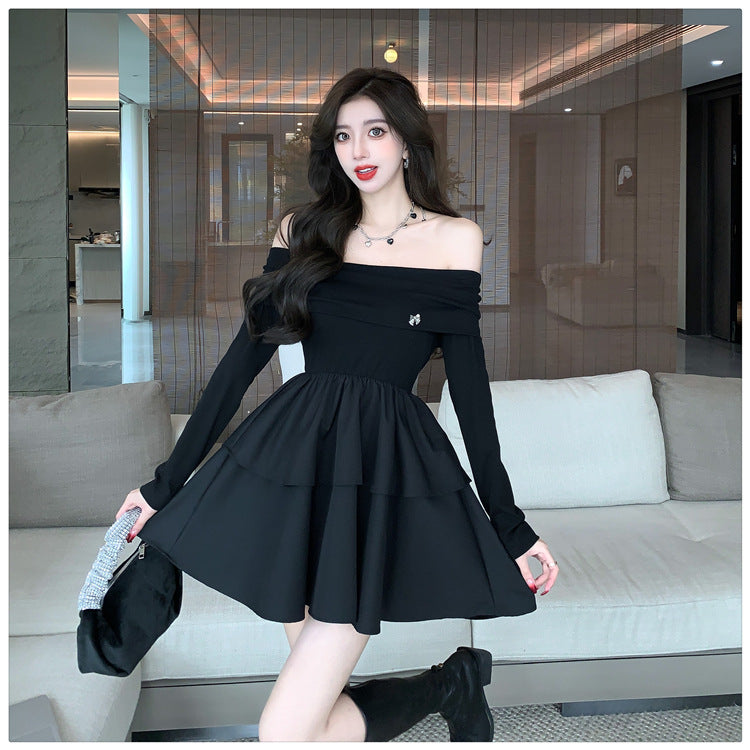 【dress】オフショルダー長袖デートワンピースG23286
