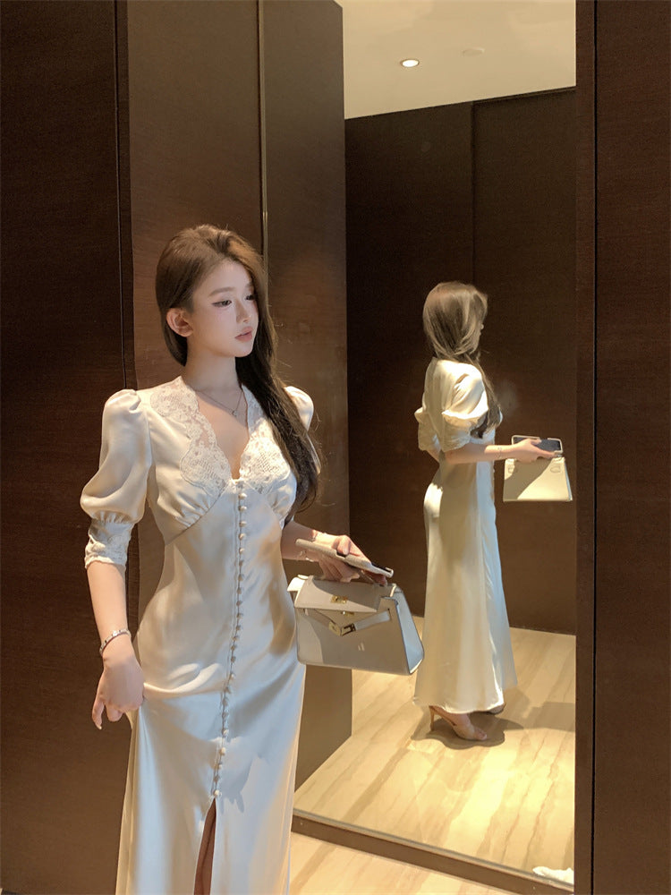 【dress】レーススリットデートワンピースG22107