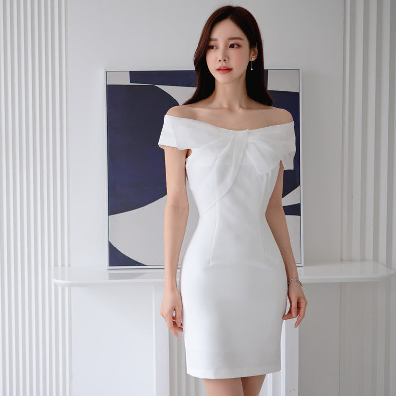 【dress】オフショルダーリボンデートワンピースG21671