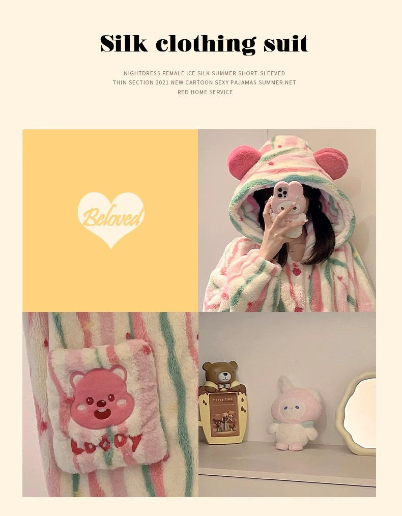 【ホーム・生活】秋冬裏起毛厚手上下セットルームウェアG24597