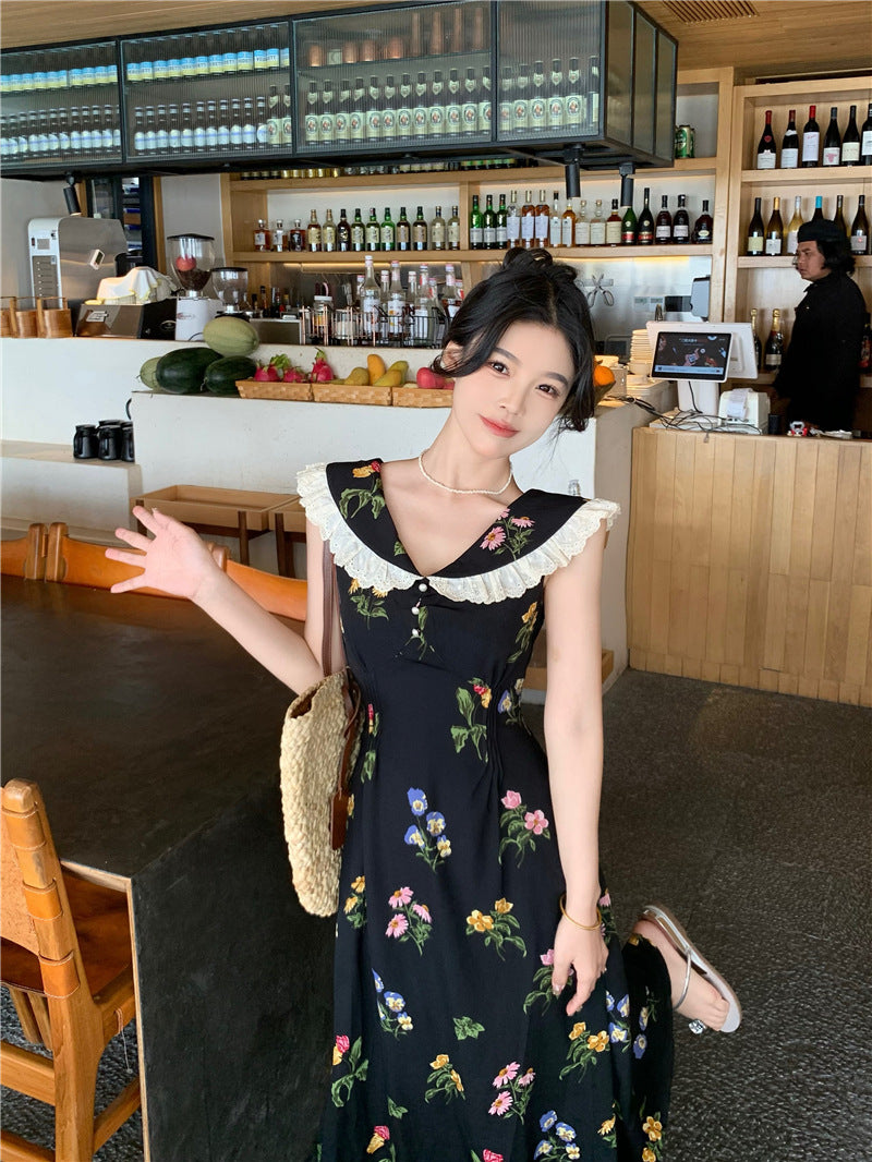 【dress】ドールカラー花柄ワンピースG21737