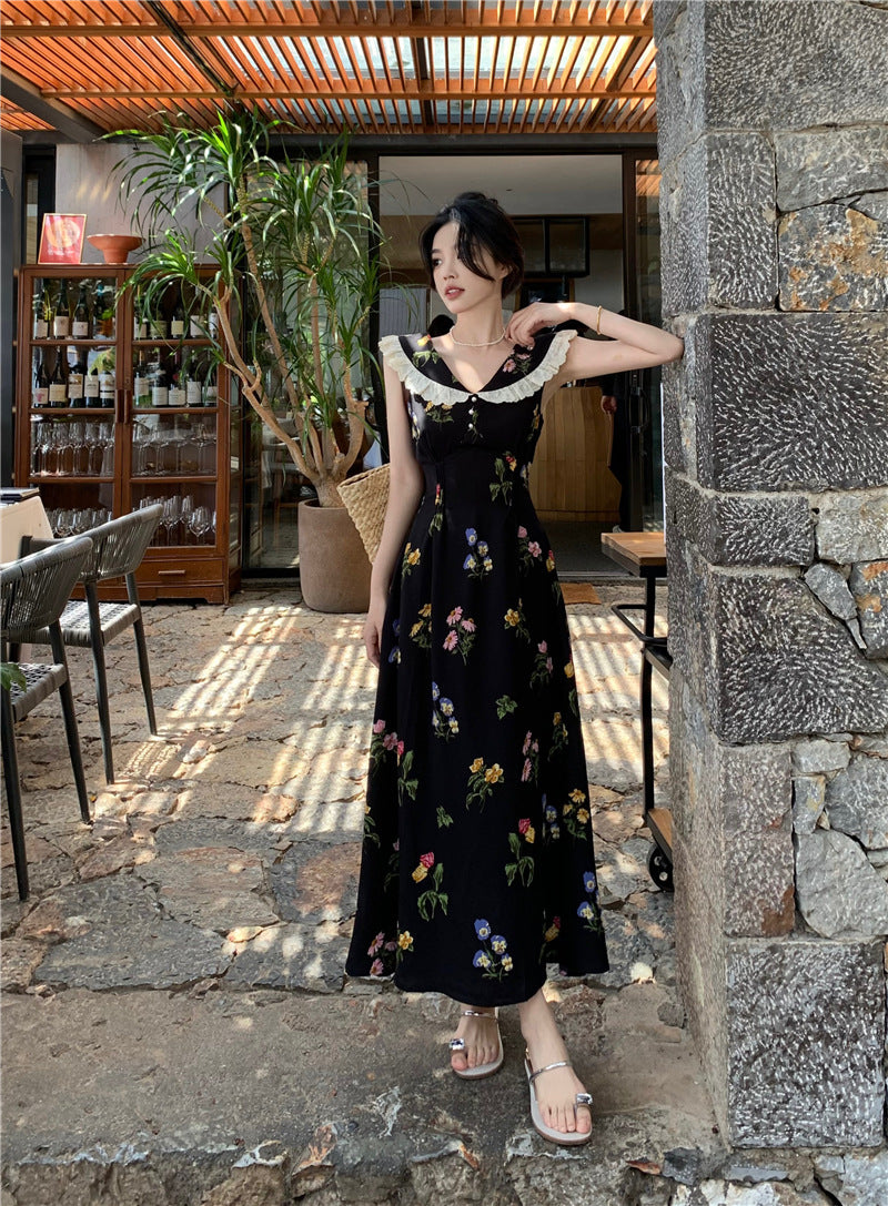 【dress】ドールカラー花柄ワンピースG21737